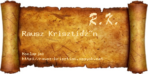 Rausz Krisztián névjegykártya